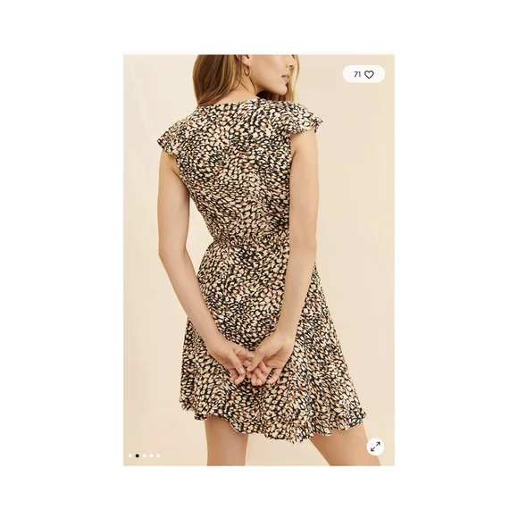 NWT Free People French Quarter Wrap Mini Dress XS Animal Print $128 - Picture 3 of 9